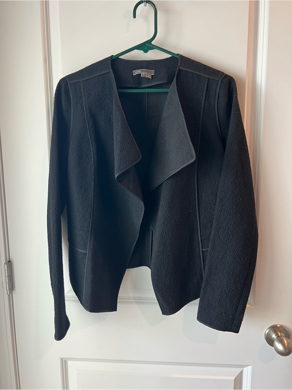 Vince Black Open-Front Draped Blazer. XS